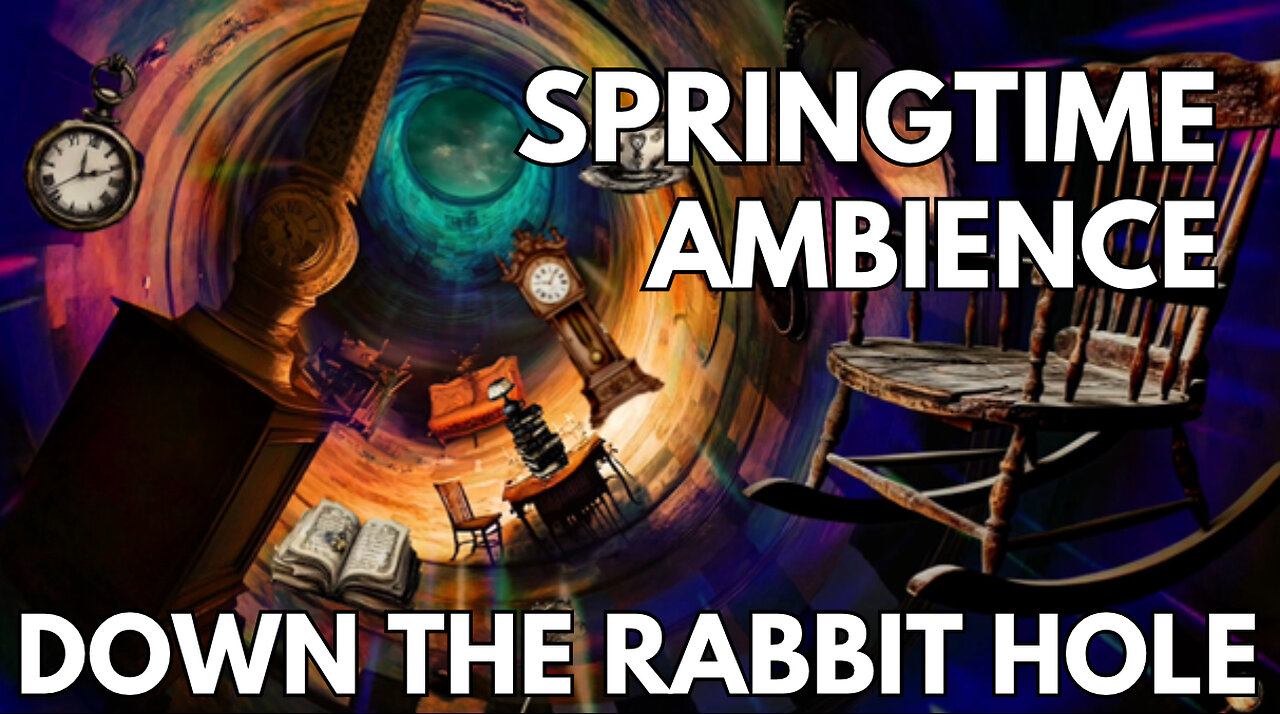 🐇Down The Rabbit Hole Ambience | Falling Dirt, Wind & Clocks | Relaxing Alice In Wonderland ASMR