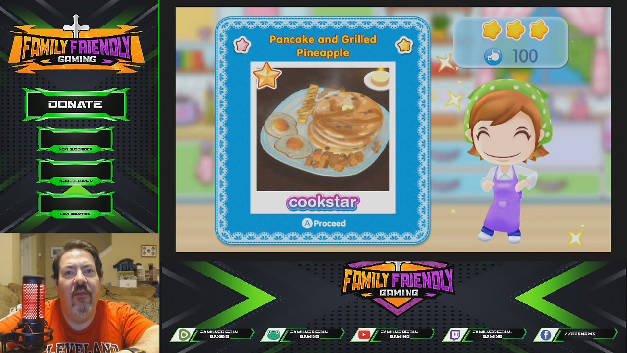 Cooking Mama Cookstar Vegeterian Pancake and Grilled Pineapple