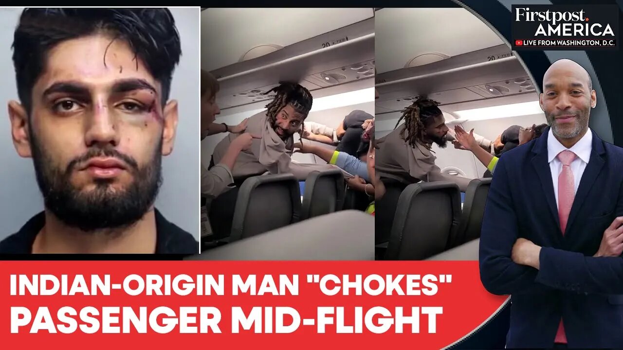 US: Indian-Origin Man "Chokes" Co-Passenger Mid-Flight, Arrested | Firstpost America | N18G