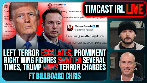 BREAKING NOW: Right Wingers SWATTED AGAIN, Left Terror Escalating w/Chris Elston | Timcast IRL