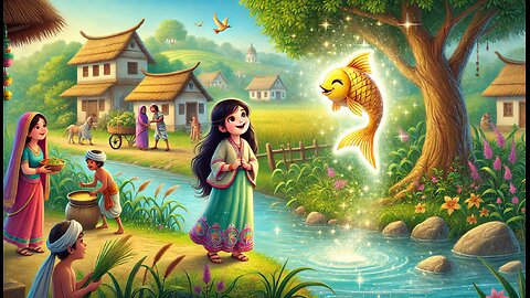 "The Little Girl and the Wise Fish – moral story audio book for kids in hindi