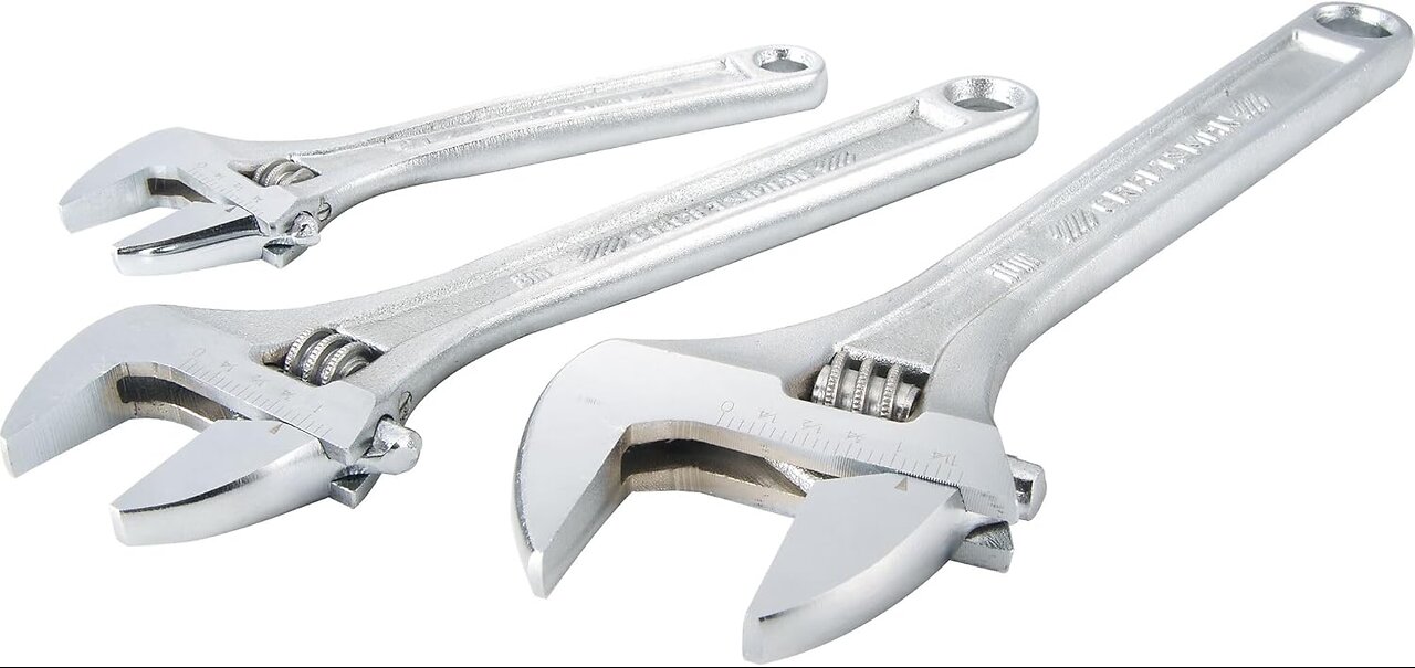 CRAFTSMAN Adjustable Wrench Set, 3-Piece All Steel