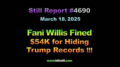 Fani Willis Fined $54k For Hiding Trump Records !!! 4690