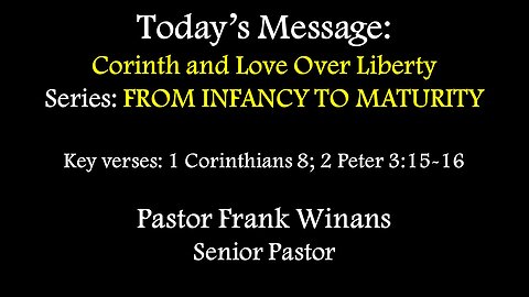 Sunday Service 06/15/2025 - Pastor Frank Winans - Corinth and Love Over Liberty
