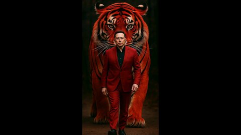 Elon Musk with red tiger