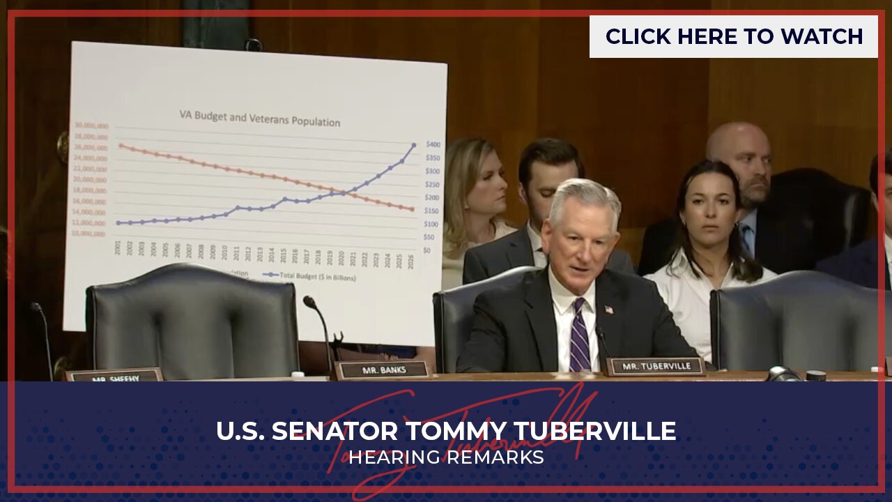 Senator Tuberville Questions VA Secretary Collins at Senate Hearing