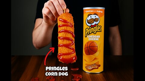 Cheddar Cheese Pringle Corn Dog🧀🌭