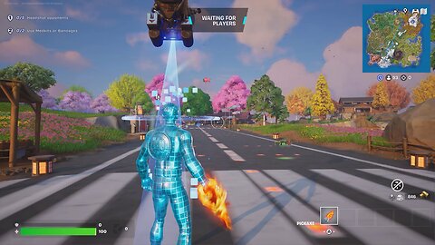 Human Torch taking on Fortnite