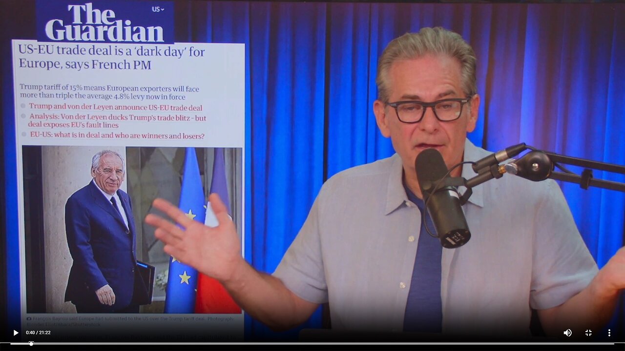 US EU deal sets a 15% tariff on most goods and averts the threatof a trade war with global shock▮The Jimmy Dore Show