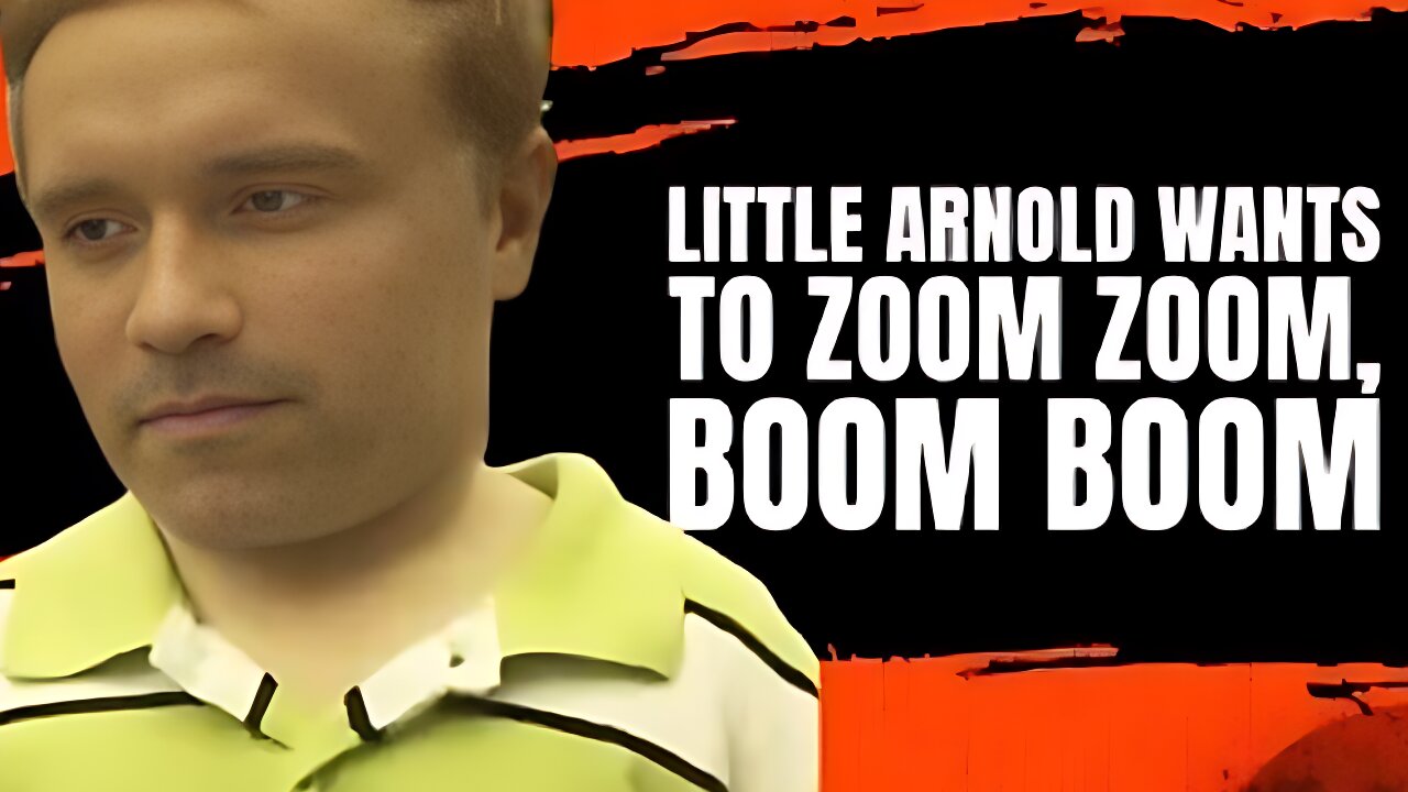Little Arnold Schwarzenegger Can’t Stop Rump Shaking at the Theme Park!