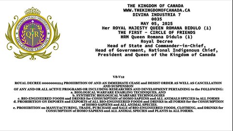 ROYAL DECREE 0000000224 PROHIBITION OF AND AN IMMEDIATE CEASE and DESIST ORDER AS WELL AS CANCELLATI