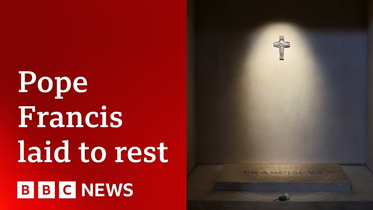 Thousands lined Rome's streets as Pope Francis laid to rest after Vatican funeral | BBC News