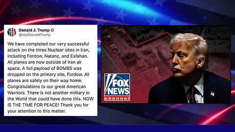 💥BREAKING: US Launches Attack Against Iran on 3 Nuclear Sites