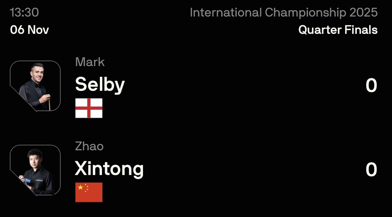 🔴 ถ่ายทอดสดสนุกเกอร์ 🏴󠁧󠁢󠁥󠁮󠁧󠁿 มาร์ค เซลบี้ VS จ้าว ซินถง 🇨🇳 รายการ อินเตอร์เนชั่นแนล
