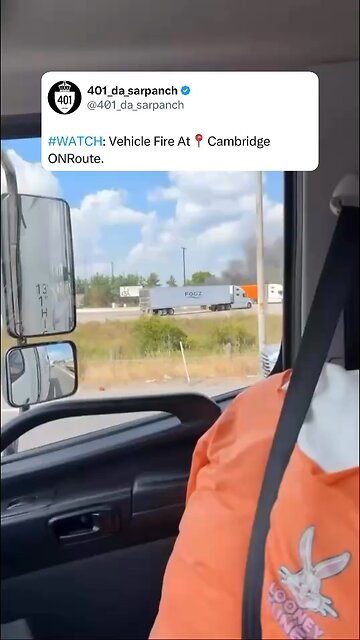 Vehicle Fire In Cambridge Ontario