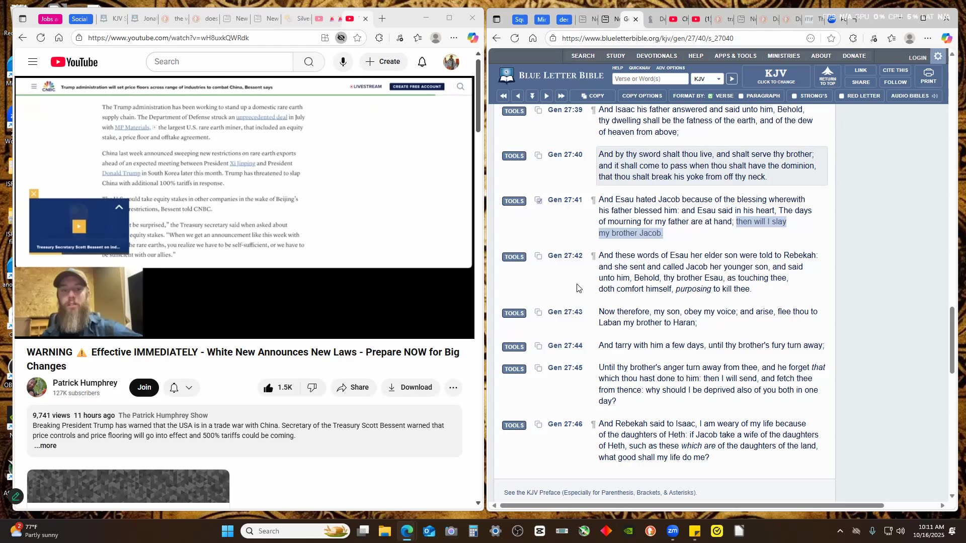 Repost: with post video commentary on his blessing and the end in a nutshell