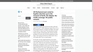 UK Legalized Abortion - War On British Whites!