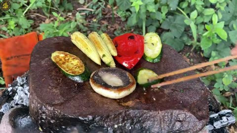 Creamy Brown Bullheads & Vegetables Cooked on a Stone