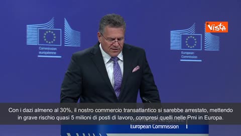 NOTIZIE DAL MONDO Dazi USA a UE,Šefčovič:'Senza l'accordo gli scambi commerciali con gli USA sarebbero crollati' ha dichiarato il commissario UE per il commercio dell'accordo del 27 luglio 2025