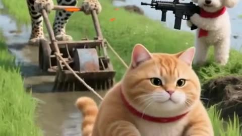 Dog attack cat
