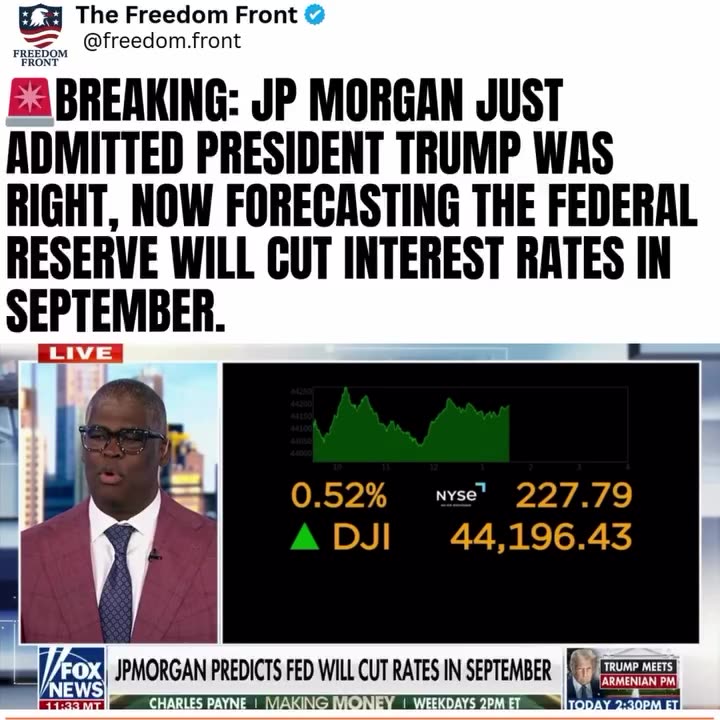 JP Morgan ADMITS Trump was RIGHT — Predicts Federal Reserve WILL CUT INTEREST rates in September 📉🇺🇸📉🇺🇸