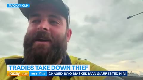 Tradie pulls off incredible daylight citizens arrest 9 News Australia
