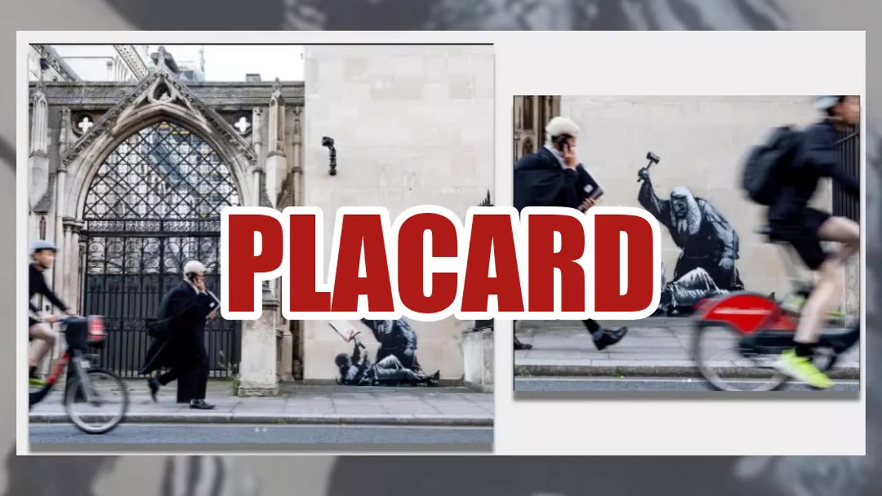 Fact Check: Banksy London Wall Art Did NOT Show Judge Striking Protester Holding English Flag