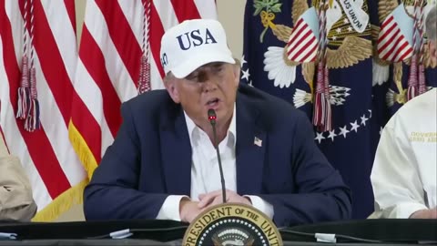 President Donald Trump holds Press Conference on Texas floods