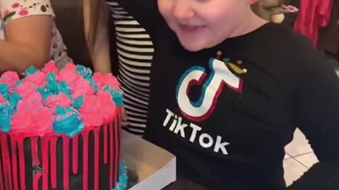 Cute baby celebrating birthday with new style so happy