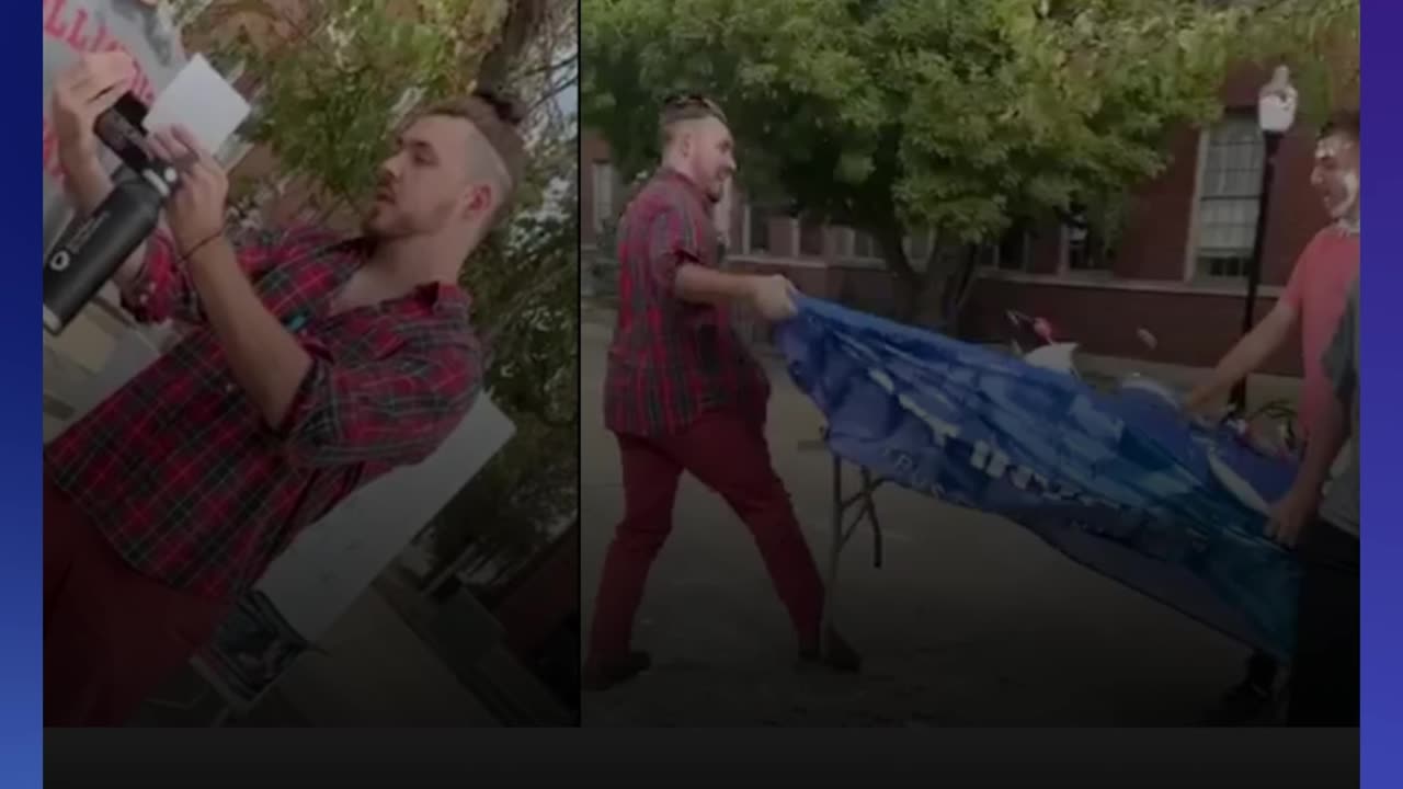 Illinois State teaching assistant arrested, fired for vandalizing and flipping TPUSA table