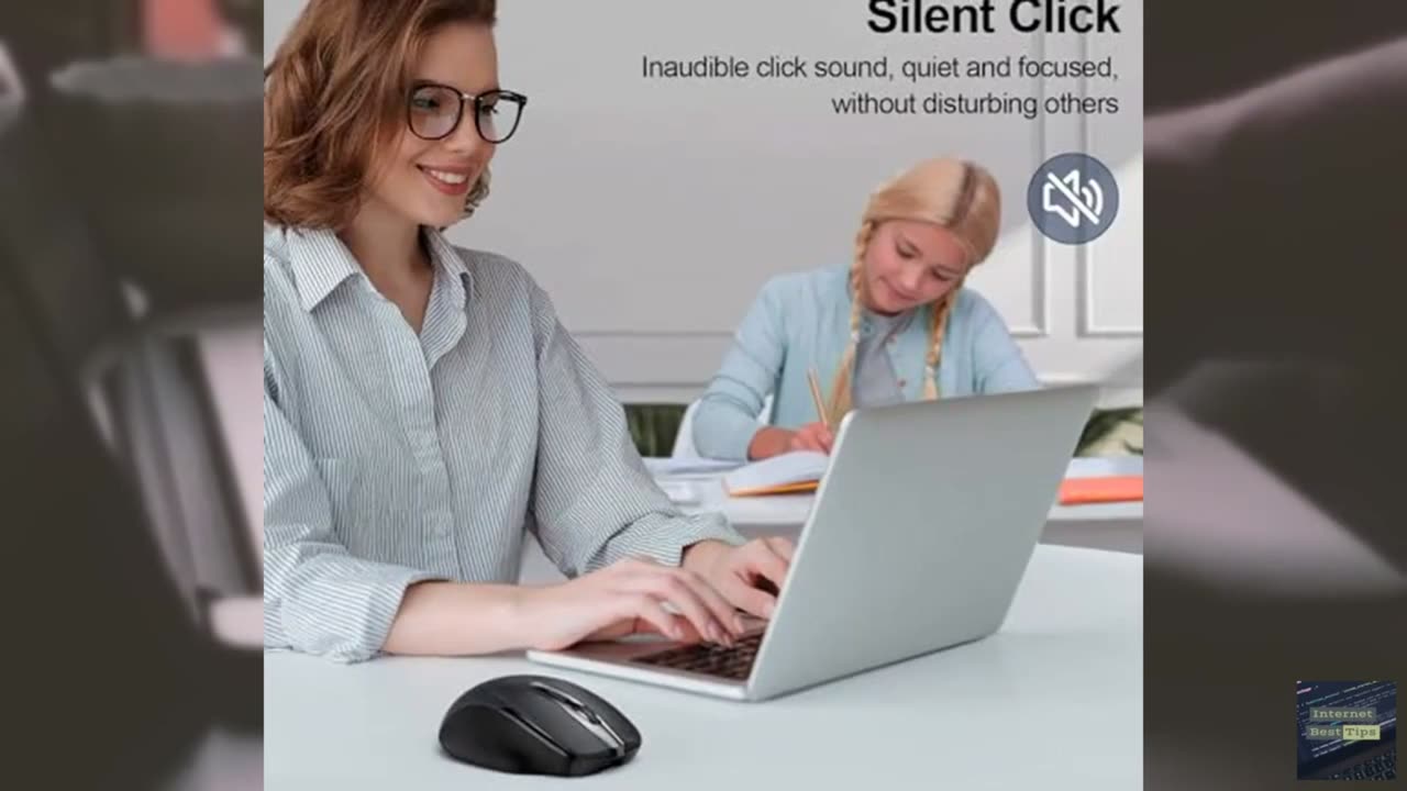 TECKNET Wireless Mouse Rechargeable, 2.4G USB-A Silent Mouse, Quiet Click, 6 Adj