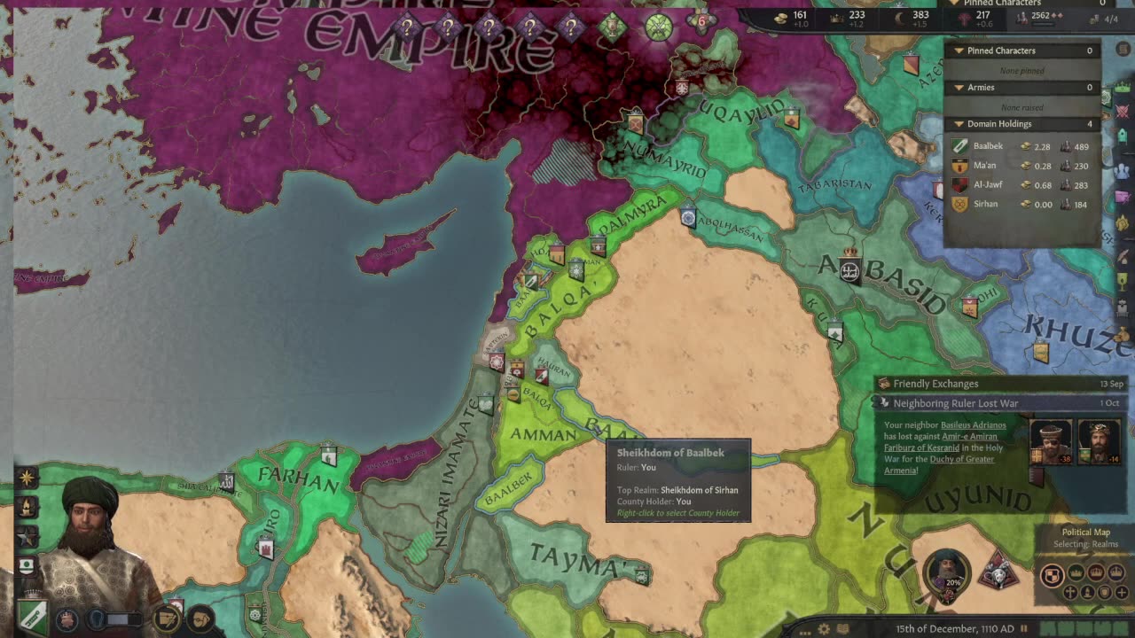 The Sheikh of Druze EP 8 (Crusader Kings III) Advanced Difficulty Character.