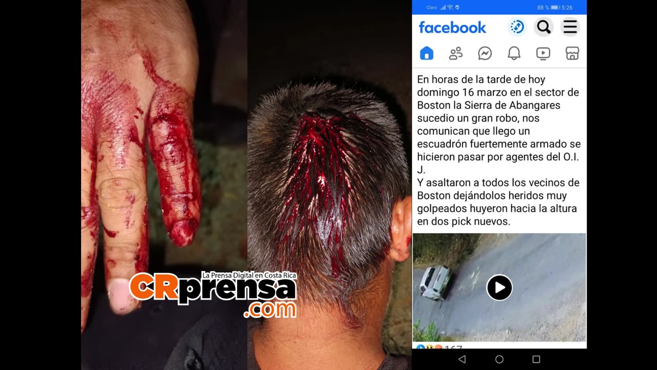 Violento asalto mĂșltiple en Abangares deja varios heridos