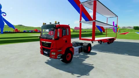 Colorful Car Transport in Farming Simulator 22