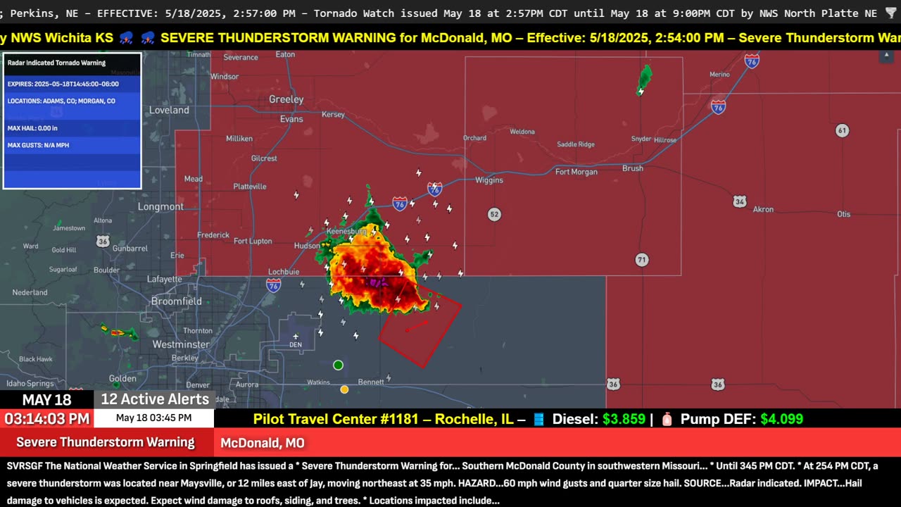 MONSTER STORM: Tornado-Warned Supercell Tears Across Colorado!