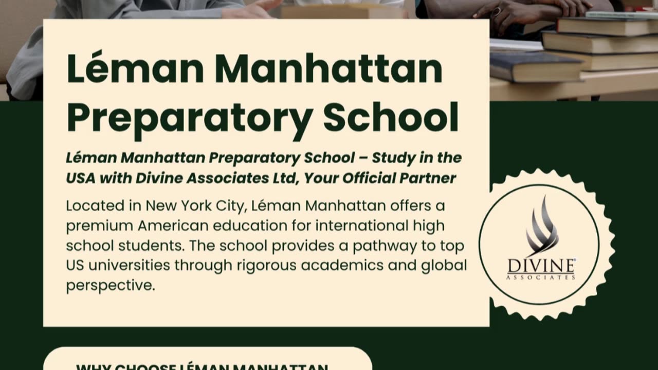 Shape Your Future at Léman Manhattan – Apply with Divine Associates Ltd