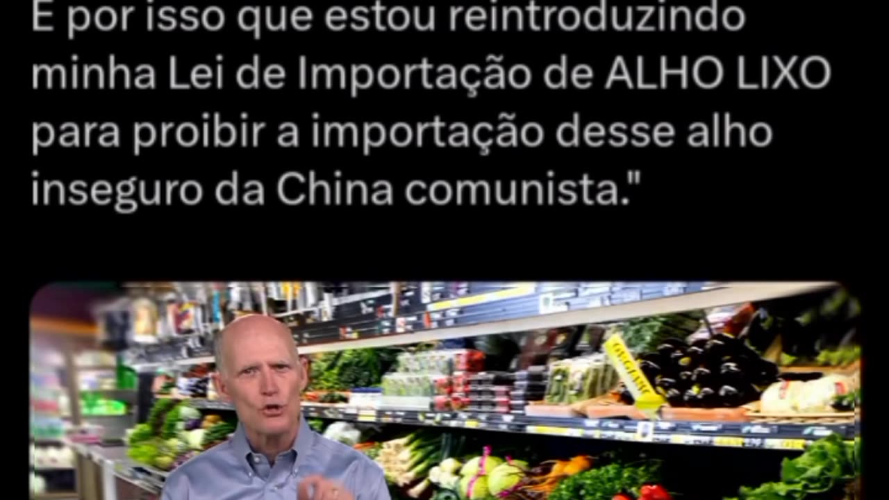 @SenRickScott denuncia: "A China comunista cultiva alho em dejetos humanos e não é confiável.