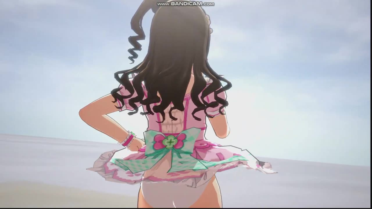A group of idols dressed in Idol Costumes dancing in beach,song called トキメキの音符になって