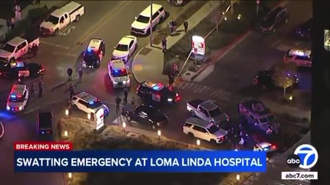 SWATTING call of an armed gunman at Loma Linda Hospital, massive police