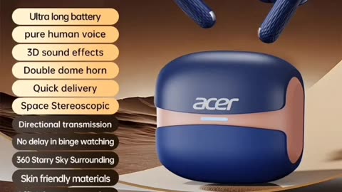 Acer OHR548 Wireless Headphones with 52dB Deep Sea Noise Reduction,