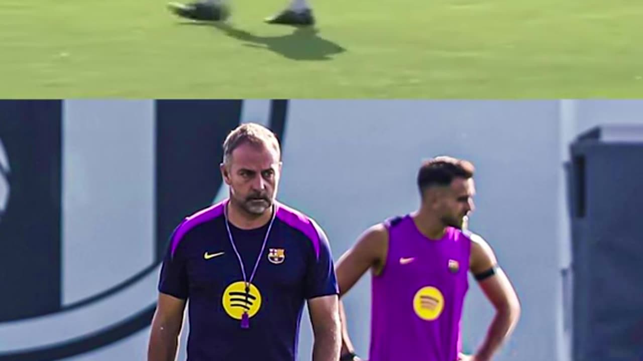 Hans Flick injured his hand after falling during Barcelona training
