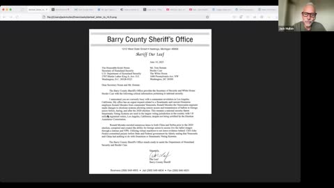 Letter to DHS, Election Fraud, and Threats - Sheriff Dar Leaf