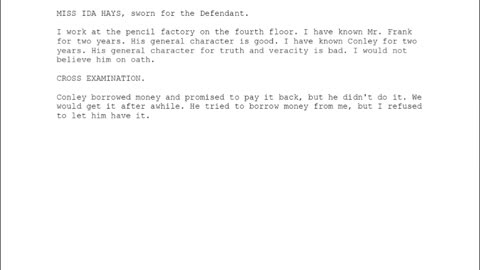 MISS IDA HAYS, Sworn In For The Defendant, 137th To Testify