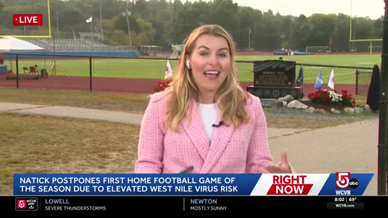 Natick football game rescheduled amid West Nile virus risk