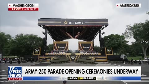 The Army 250 parade welcomes President Trump and his administration.