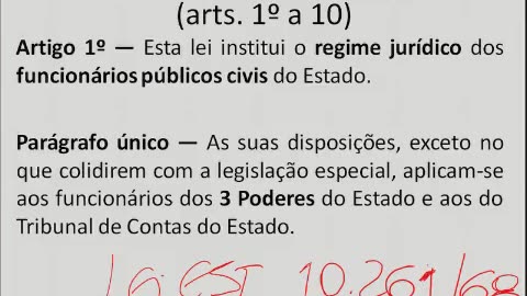 Estatuto dos Funcionários Públicos do Governo de SP - Aula 03