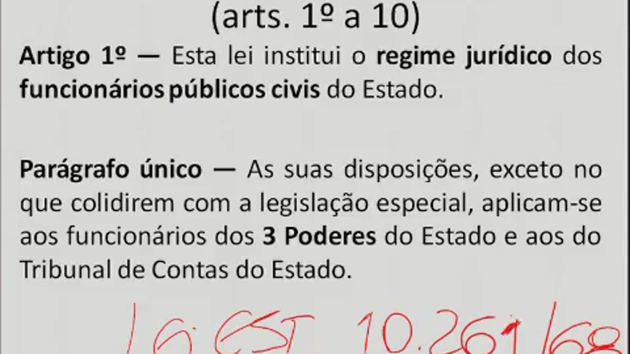 Estatuto dos Funcionários Públicos do Governo de SP - Aula 03