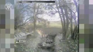 Large Group of Russian Soldiers Moving Through the Treelines