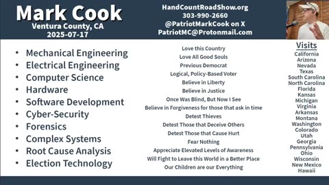 Hand Count Road Show Presentation Ventura California 7.17.25