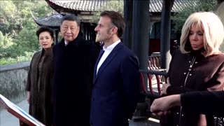 Xi, Macron visit ancient dam in rare trip outside Beijing